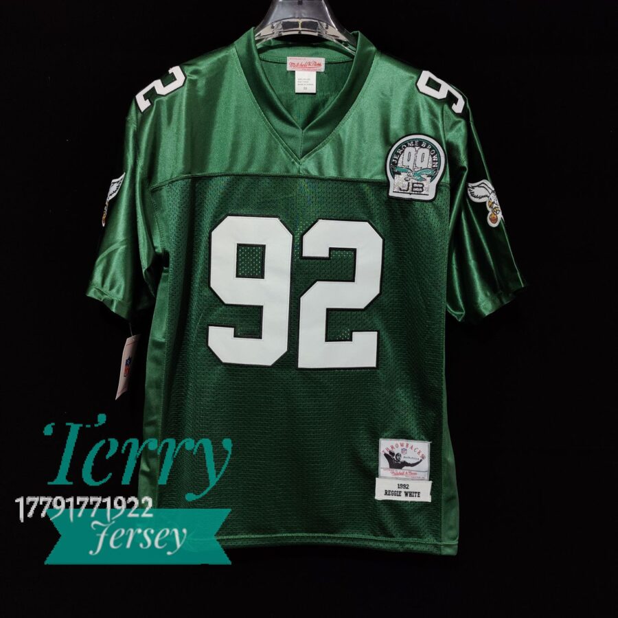 Reggie White Kelly Green Philadelphia Eagles 1992 Throwback Retired Player Jersey