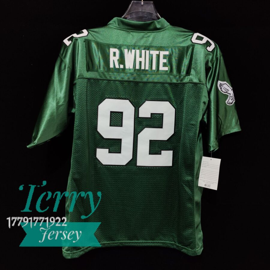 Reggie White Kelly Green Philadelphia Eagles 1992 Throwback Retired Player Jersey - back