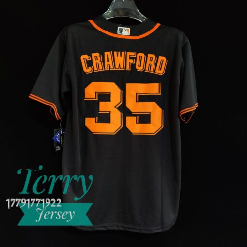 San Francisco Giants Brandon Crawford Black Alternate Jersey - bck