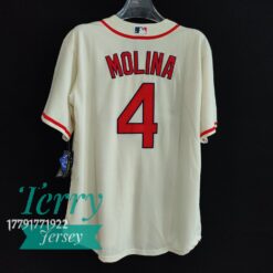 Yadier Molina St. Louis Cardinals Alternate Player Name Jersey - Cream - back