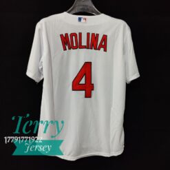 Yadier Molina St. Louis Cardinals White Home Name Jersey – White - back