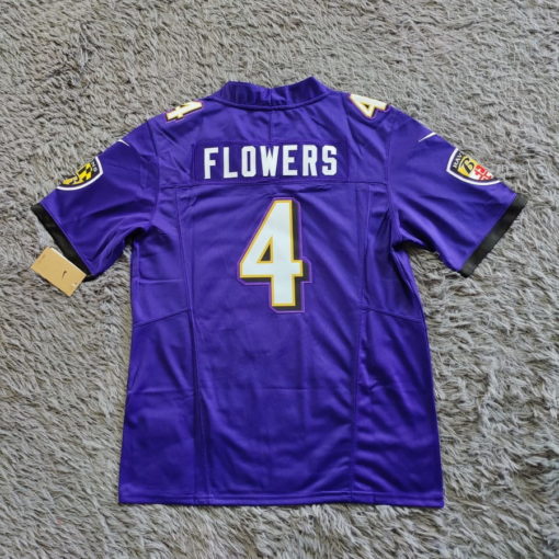 Baltimore Ravens Zay Flowers Nike Purple 2023 NFL Draft Vapor F.U.S.E. Limited Jersey back
