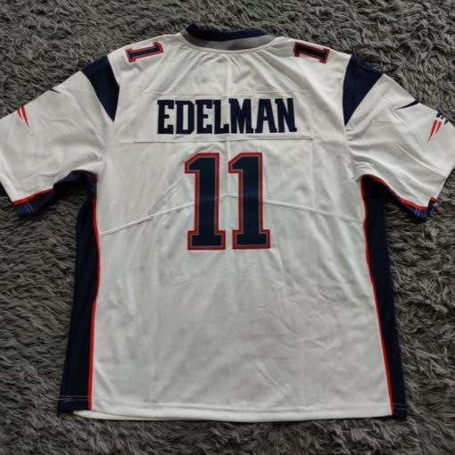 Julian Edelman New England Patriots Game Jersey – White back
