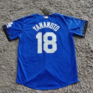 Los Angeles Dodgers Yoshinobu Yamamoto Royal City Connect Replica Jersey back