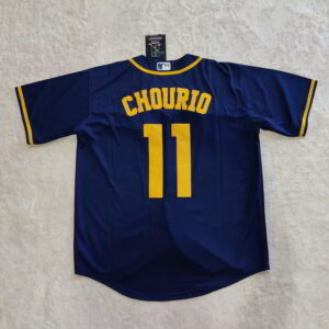 Milwaukee Brewers Jackson Chourio Nike Navy Alternate Replica Jersey back