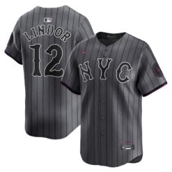 Men's New York Mets Francisco Lindor Nike Graphite 2024 City Connect Limited Player Jersey