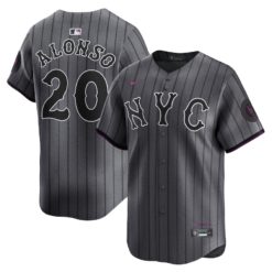 Men's New York Mets Pete Alonso Nike Graphite 2024 City Connect Limited Player Jersey