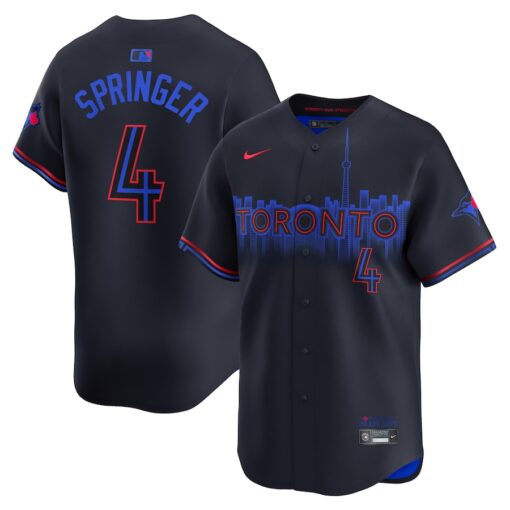 Men's Toronto Blue Jays George Springer Nike Black 2024 City Connect Limited Player Jersey