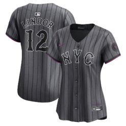 Women's New York Mets Francisco Lindor Graphite 2024 City Connect Limited Player Jersey