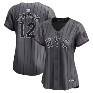 Women's New York Mets Francisco Lindor Graphite 2024 City Connect Limited Player Jersey