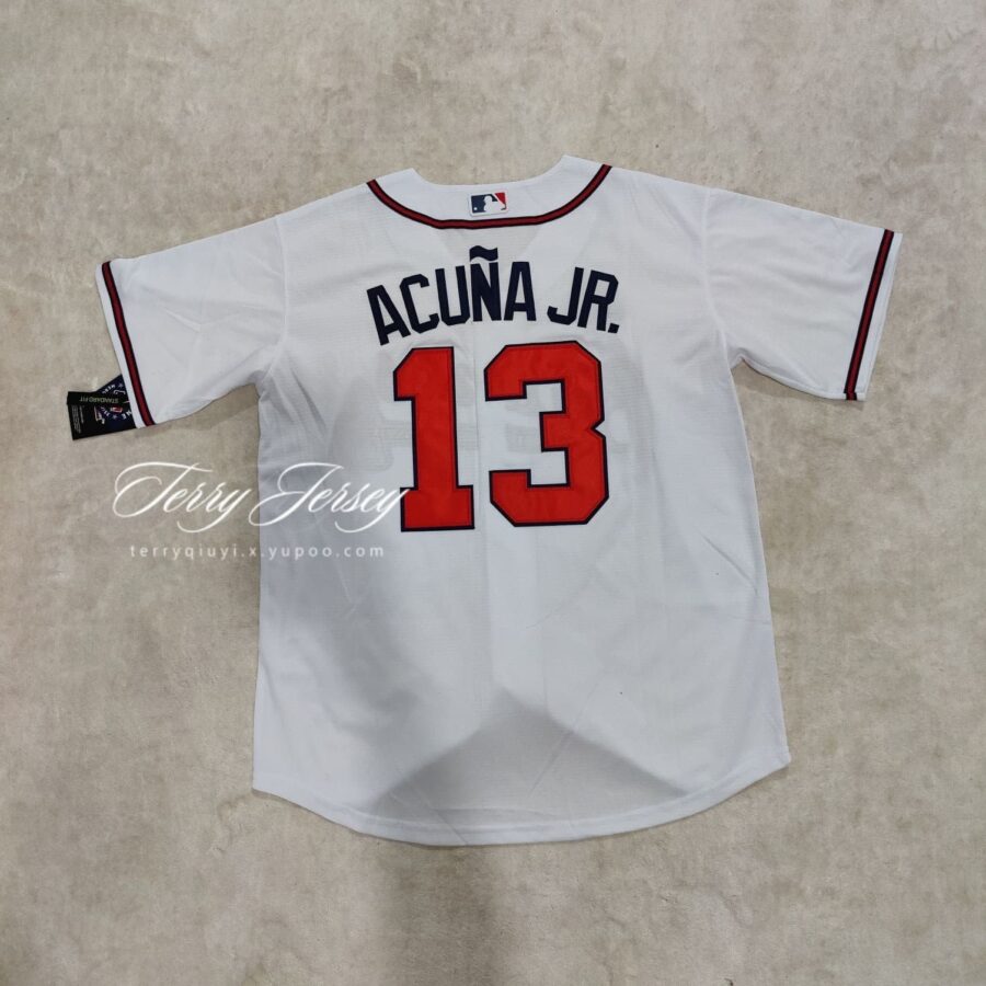 Atlanta Braves Ronald Acuna Jr. White Home Replica Player Name Jersey back