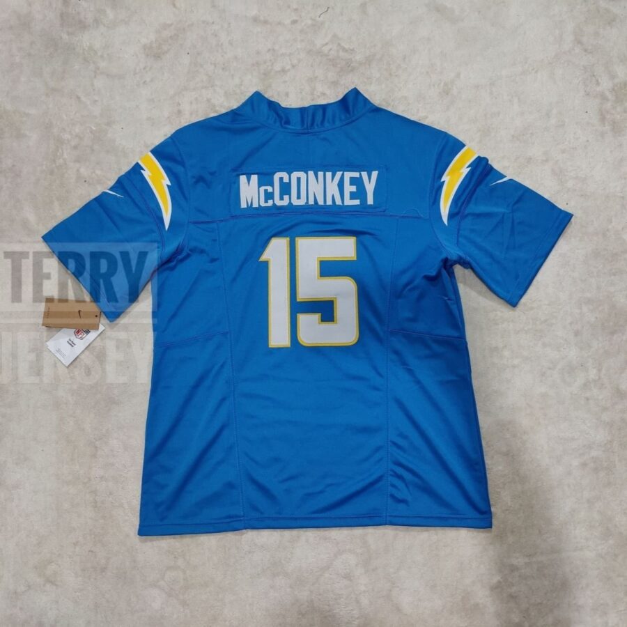 Los Angeles Chargers Ladd McConkey Powder Blue 2024 Draft Player Jersey back