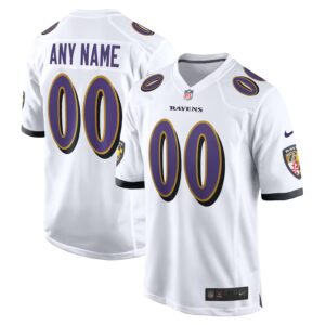 Baltimore Ravens Custom Game Jersey - White