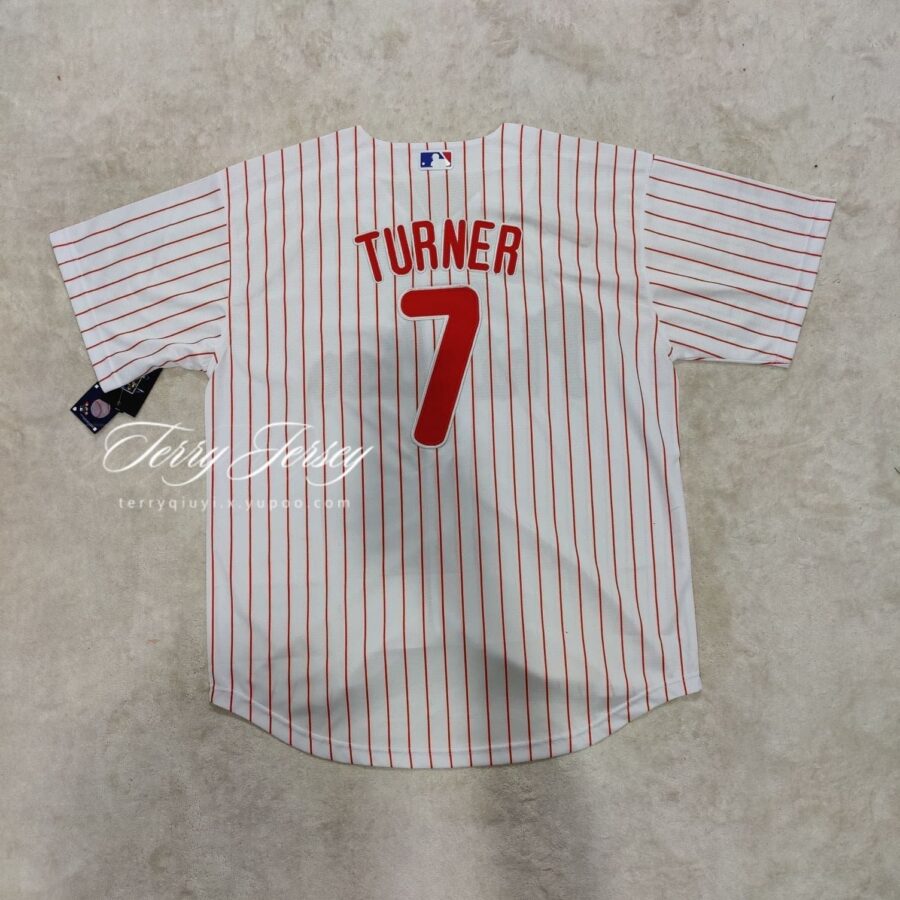 Philadelphia Phillies Trea Turner White Home Jersey back