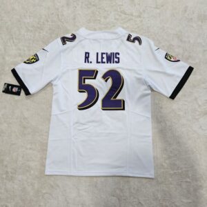 Ray Lewis Baltimore Ravens Retired Player Jersey – White back