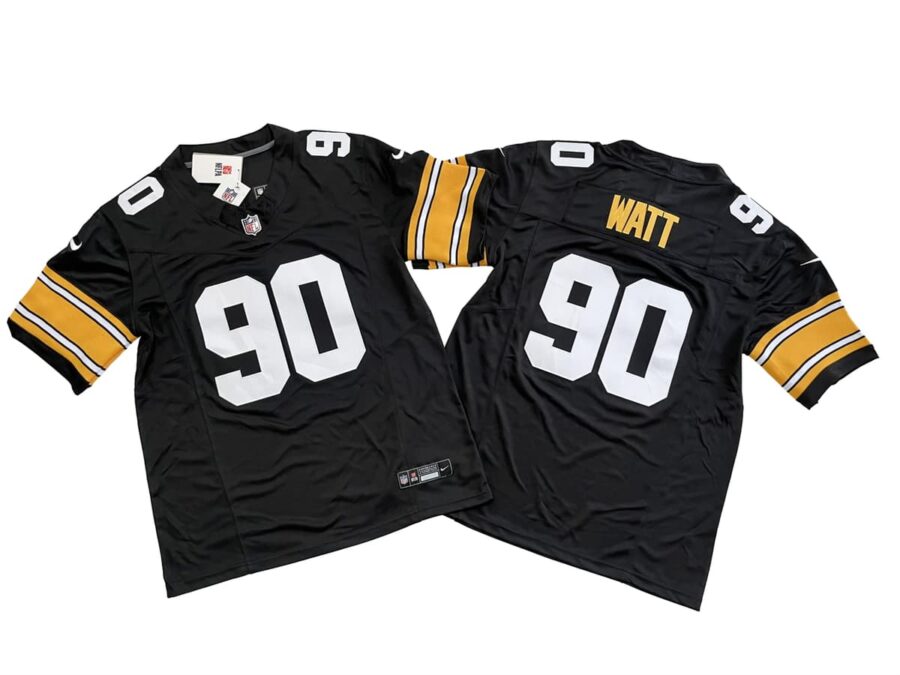 T_J_ Watt 90 Pittsburgh Steelers Black Vapor Limited Jersey