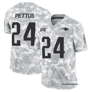 Dell Pettus Arctic Camo New England Patriots 2024 Salute to Service Limited Jersey