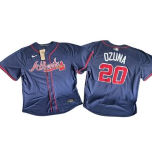 Atlanta Braves Marcell Ozuna #20 Navy Jersey