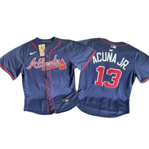 Atlanta Braves Ronald Acuna Jr Navy Jersey