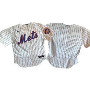 New York Mets MLB Baseball Pinstripe with Patch Jersey