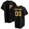Men's Pittsburgh Pirates Black Alternate Custom Stitched Jersey