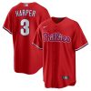 Men's Philadelphia Phillies Bryce Harper Red Alternate Name Stitched Jersey
