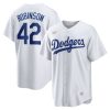 Men's Brooklyn Dodgers Jackie Robinson White Home Cooperstown Collection Stitched Jersey