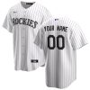 Men's Colorado Rockies White Home Custom Stitched Jersey
