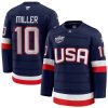 J.T. Miller 10 USA Navy 2025 4 Nations Face-Off Stitched Jersey