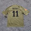A.J. Brown 11 Philadelphia Eagles Olive 2022 Salute To Service Jersey Stitched