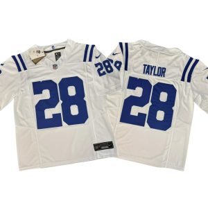 Jonathan Taylor #28 Colts White Vapor FUSE Jersey Stitched