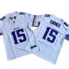 Vikings 15 Dallas Turner Vapor White Jersey Stitched
