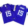 Minnesota Vikings 15 Dallas Turner Purple Vapor Jersey Stitched
