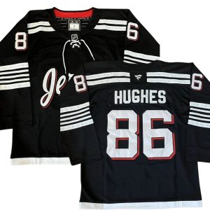 New Jersey Devils Jack Hughes Black Jersey