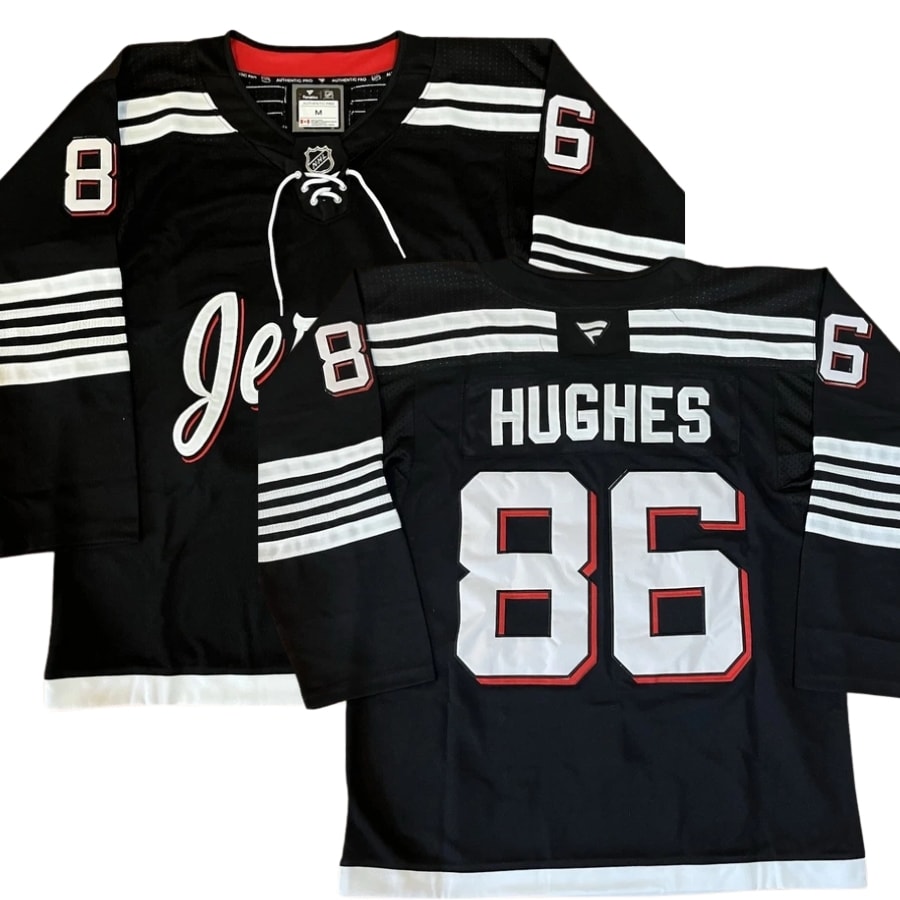 New Jersey Devils Jack Hughes Black Jersey New Jersey Devils Jack Hughes Black Jersey