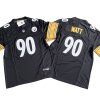 T.J. Watt 90 Steelers Black Vapor Jersey Stitched