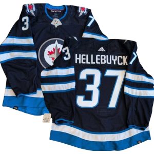Winnipeg Jets Connor Hellebuyck Navy Jersey