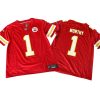 Xavier Worthy #1 Chiefs Red Vapor FUSE Jersey Stitched