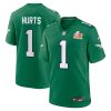 Eagles Jalen Hurts Kelly Green LIX Championship 2nd Alternate Stitched Jersey