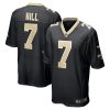 New Orleans Saints Taysom Hill Black Game Jersey Stitched