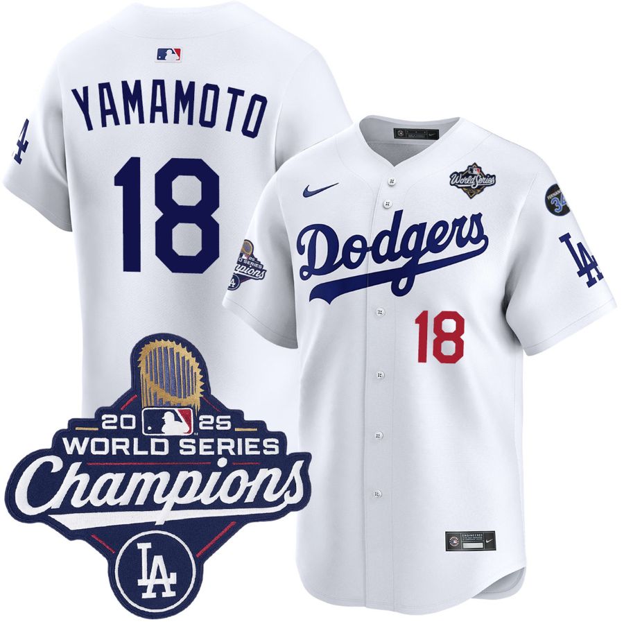 Yoshinobu Yamamoto Los Angeles Dodgers Home Limited 2025 World Series Champions Jersey Yoshinobu Yamamoto Los Angeles Dodgers Home Limited 2025 World Series Champions Jersey