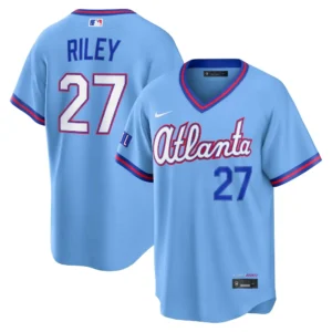 Braves Austin Riley Powder Blue 2026 City Connect Jersey Stitched
