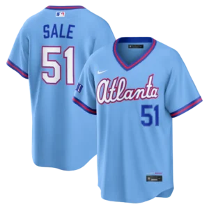 Braves Chris Sale Powder Blue 2026 City Connect Jersey Stitched