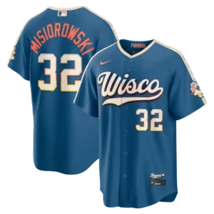 Brewers Jacob Misiorowski Mineral Blue 2026 City Connect Jersey Stitched