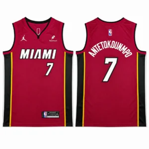 Giannis Antetokounmpo #7 Miami Heat 2026 Red Stitched Jersey
