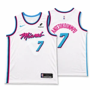 Giannis Antetokounmpo #7 Miami Vice White Stitched Jersey