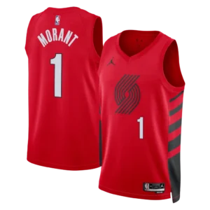 Ja Morant #1 Portland Trail Blazers 2026 Red Stitched Jersey